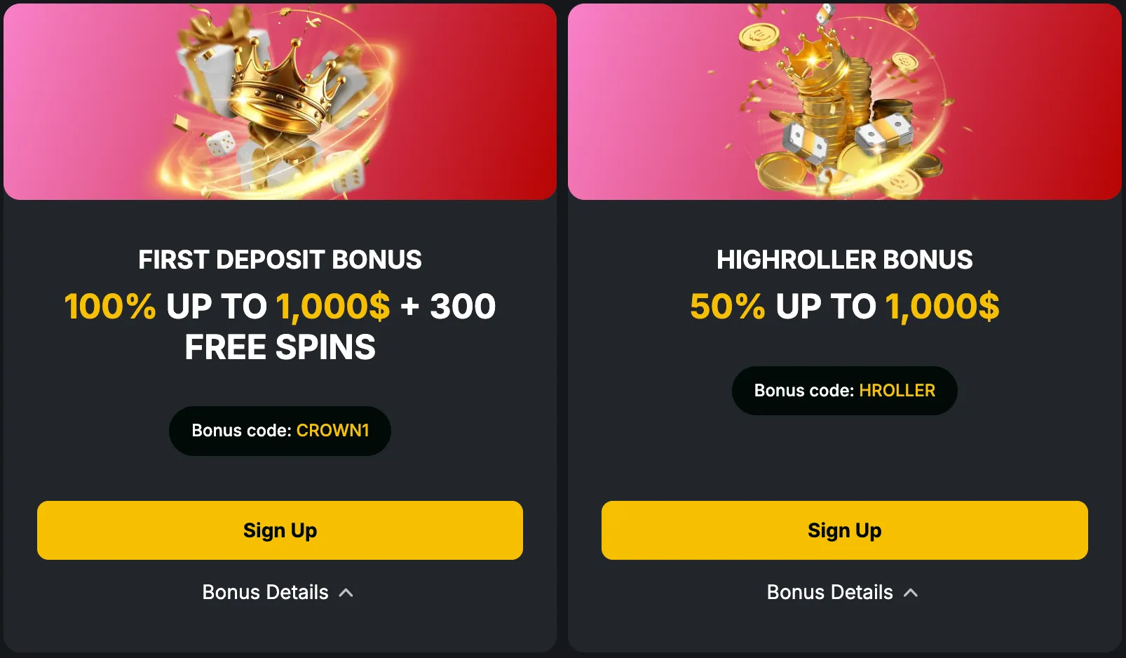 Bonus at Golden Crown Casino